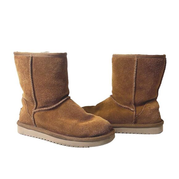 Koolaburra By Ugg 1017090 Chestnut Winter Boots Women Sz 6 Sherpa Lining Pull On - Picture 4 of 11